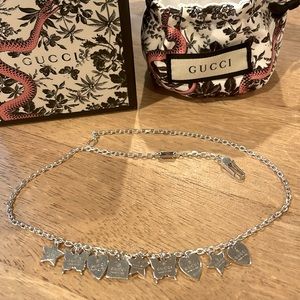 Authentic Gucci sterling silver charm necklace